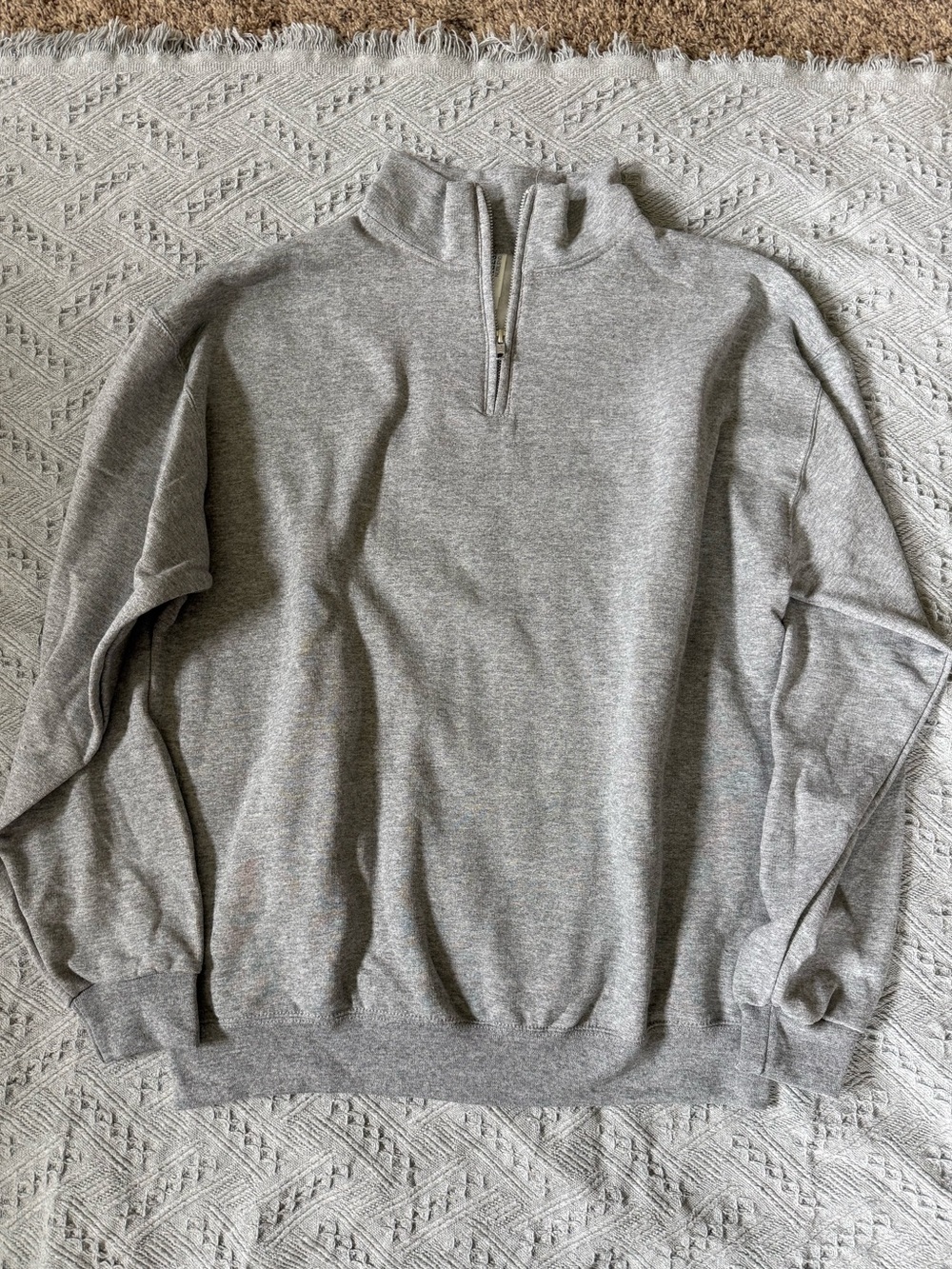 Jerzees NuBlend Quarter Zip Sweatshirt | Heather Gray | Size Large | NWOT